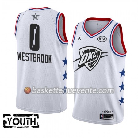 Maillot Basket Oklahoma City Thunder Russell Westbrook 0 2019 All-Star Jordan Brand Blanc Swingman - Enfant